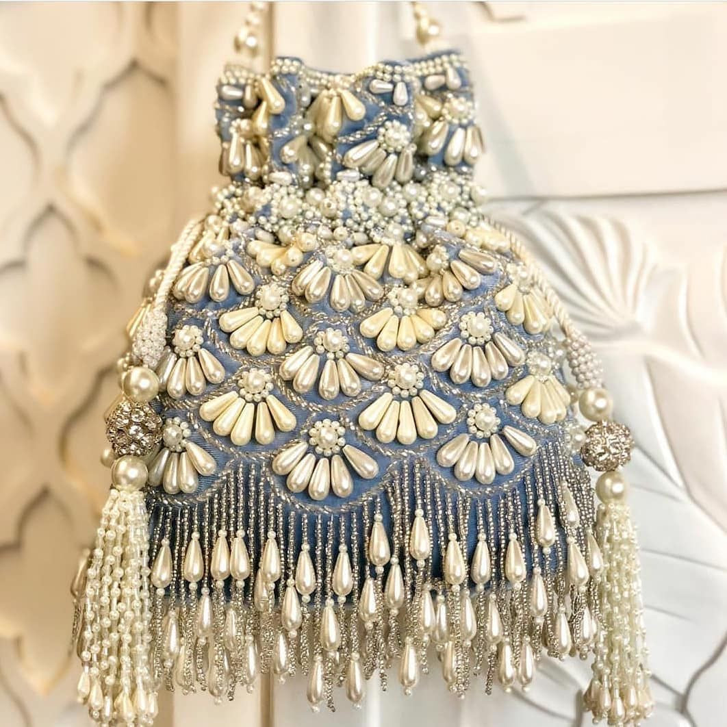 Powder Blue and Pearl Pottli