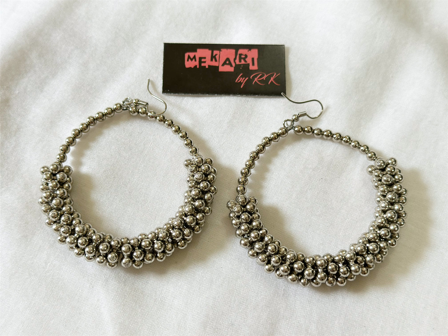 Beaded Ball Hoops