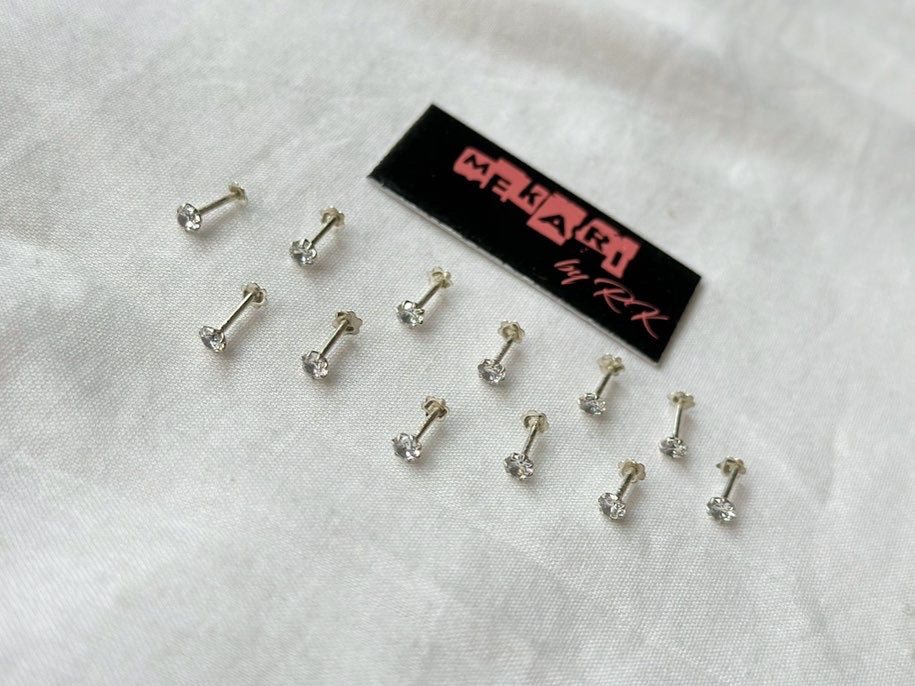 Silver Single Stone Nosepin