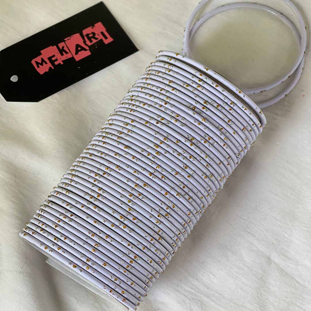 White Metallic Bangles