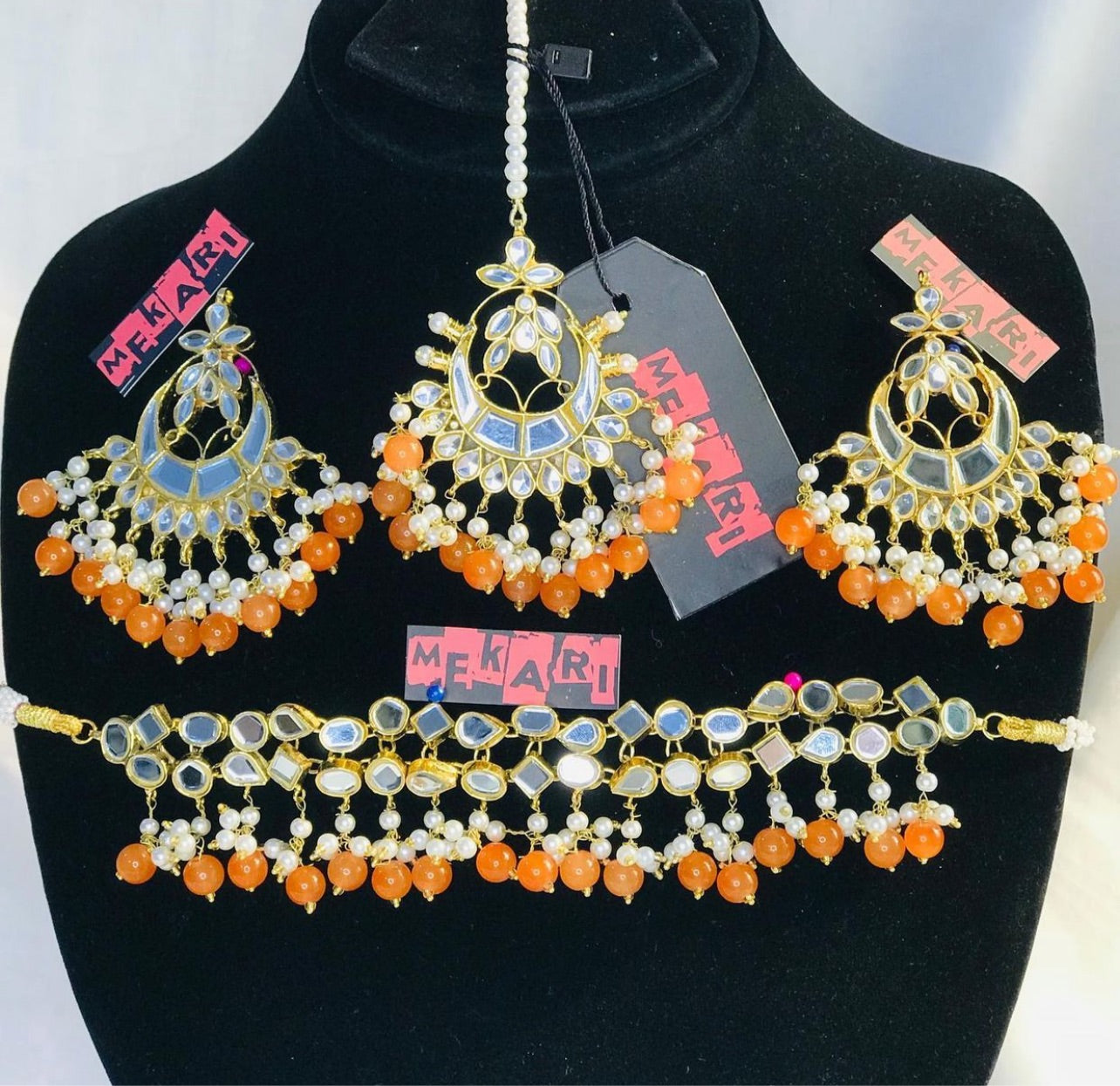 ZEEBAISH CHOKER SET (Orange)