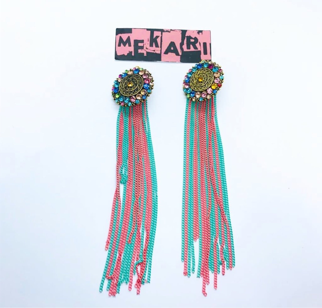 CIRCULAR CHAIN DROP EARRINGS