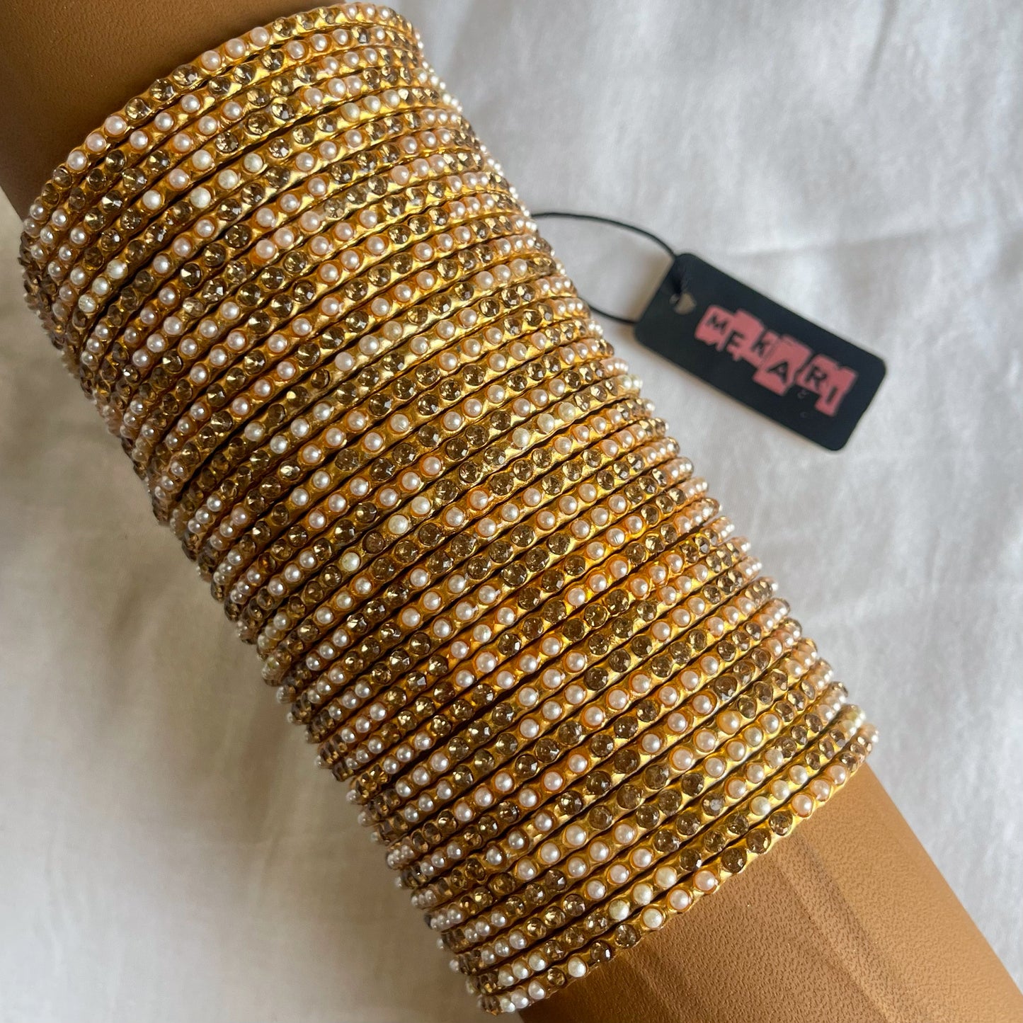 Champagne Pearl Bangles