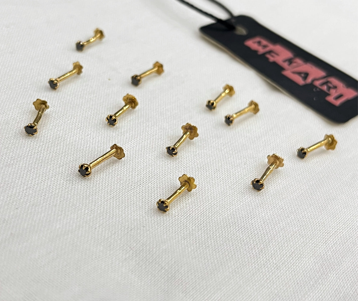 Black Stone Nosepin Pair