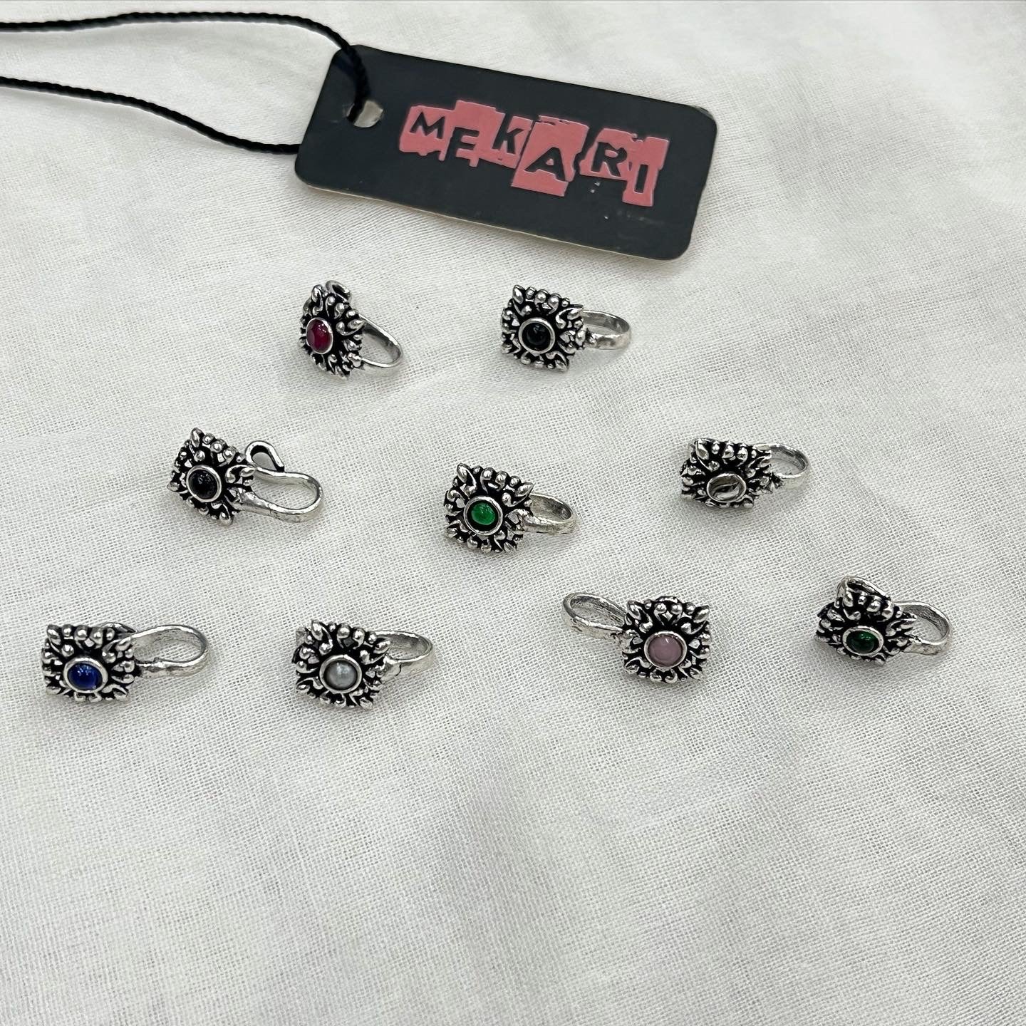 Intricate Square Oxidized Nosecuff