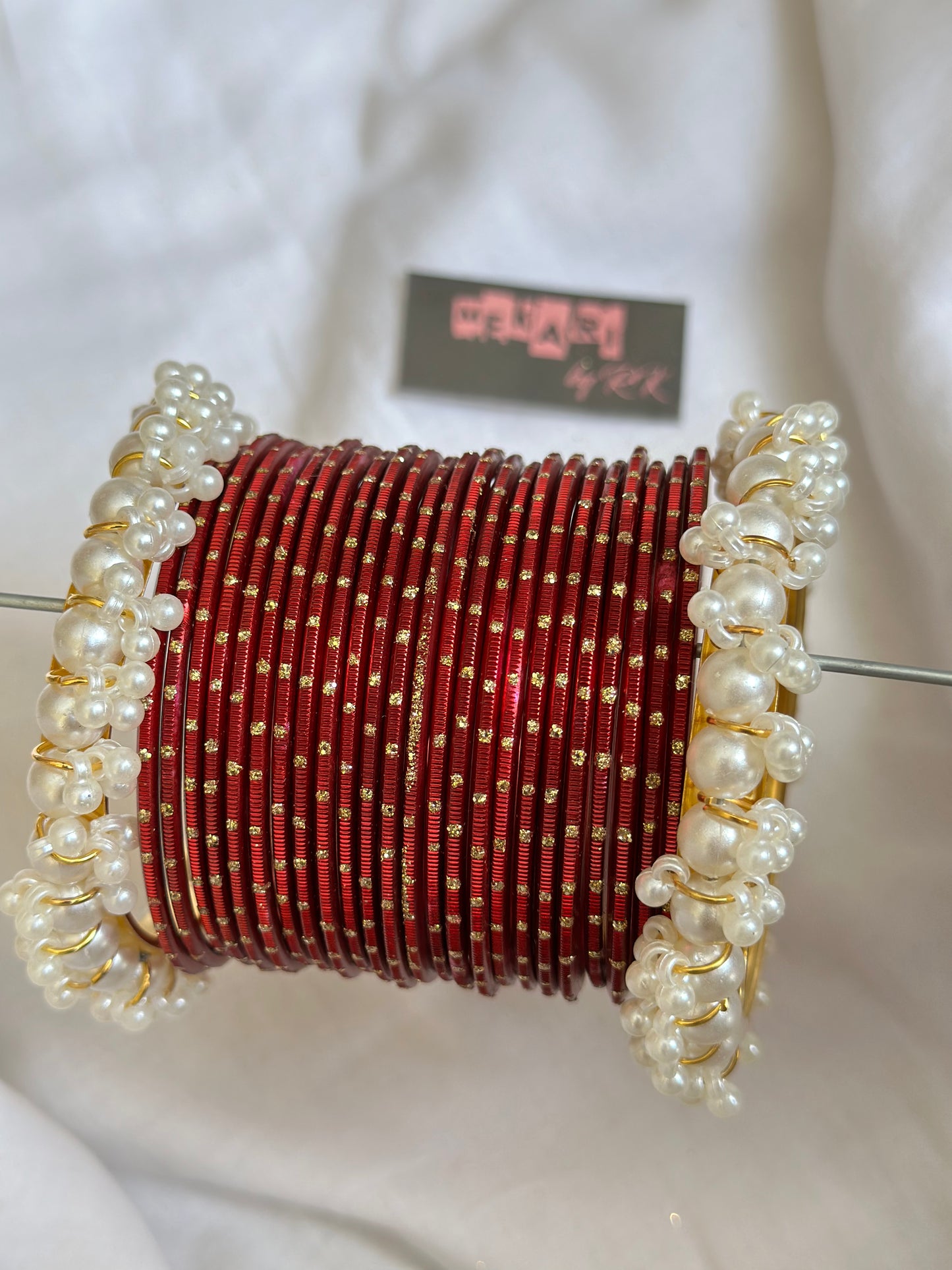 Laal Pearl Bangles
