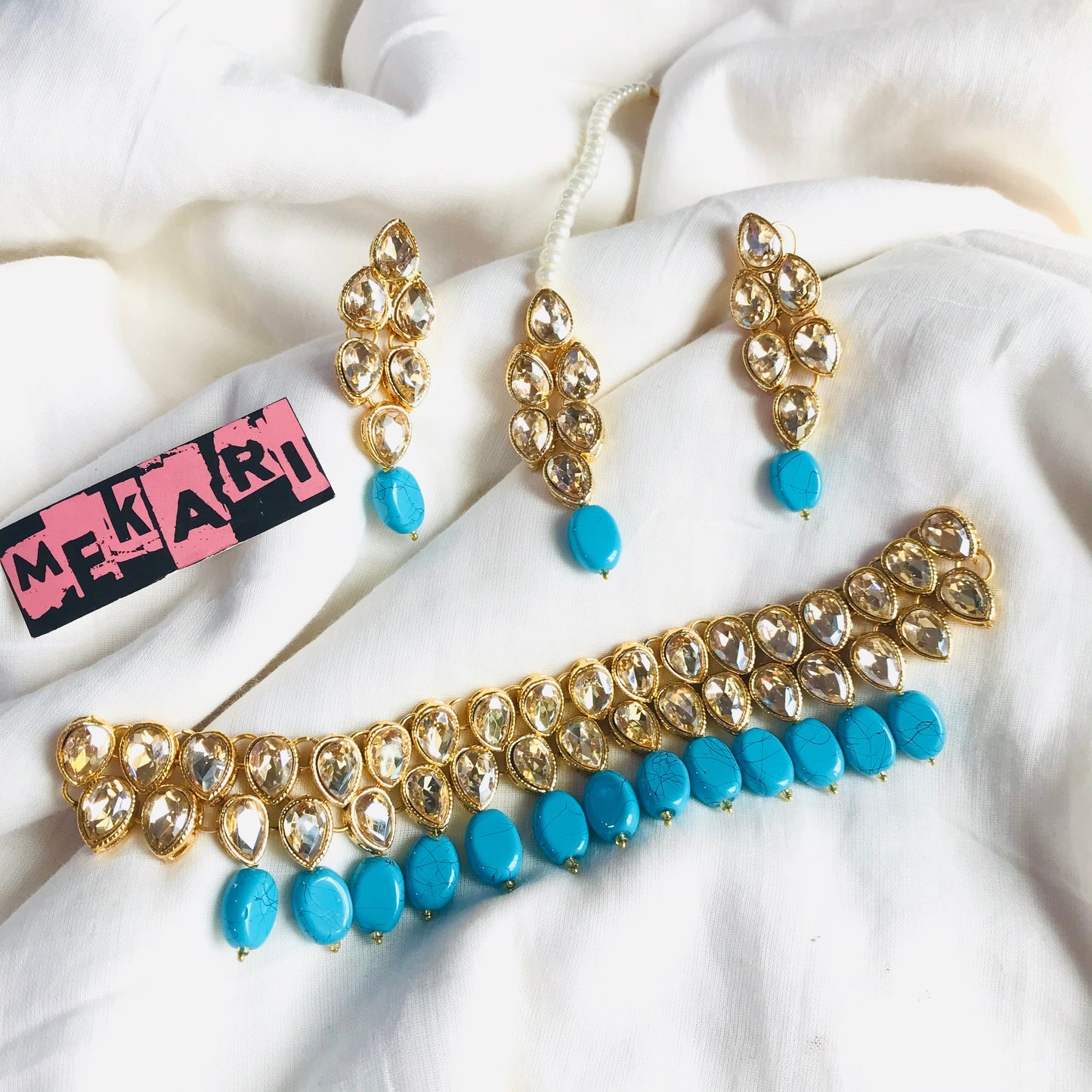 Double Layer Kundan Set ( Feroza)