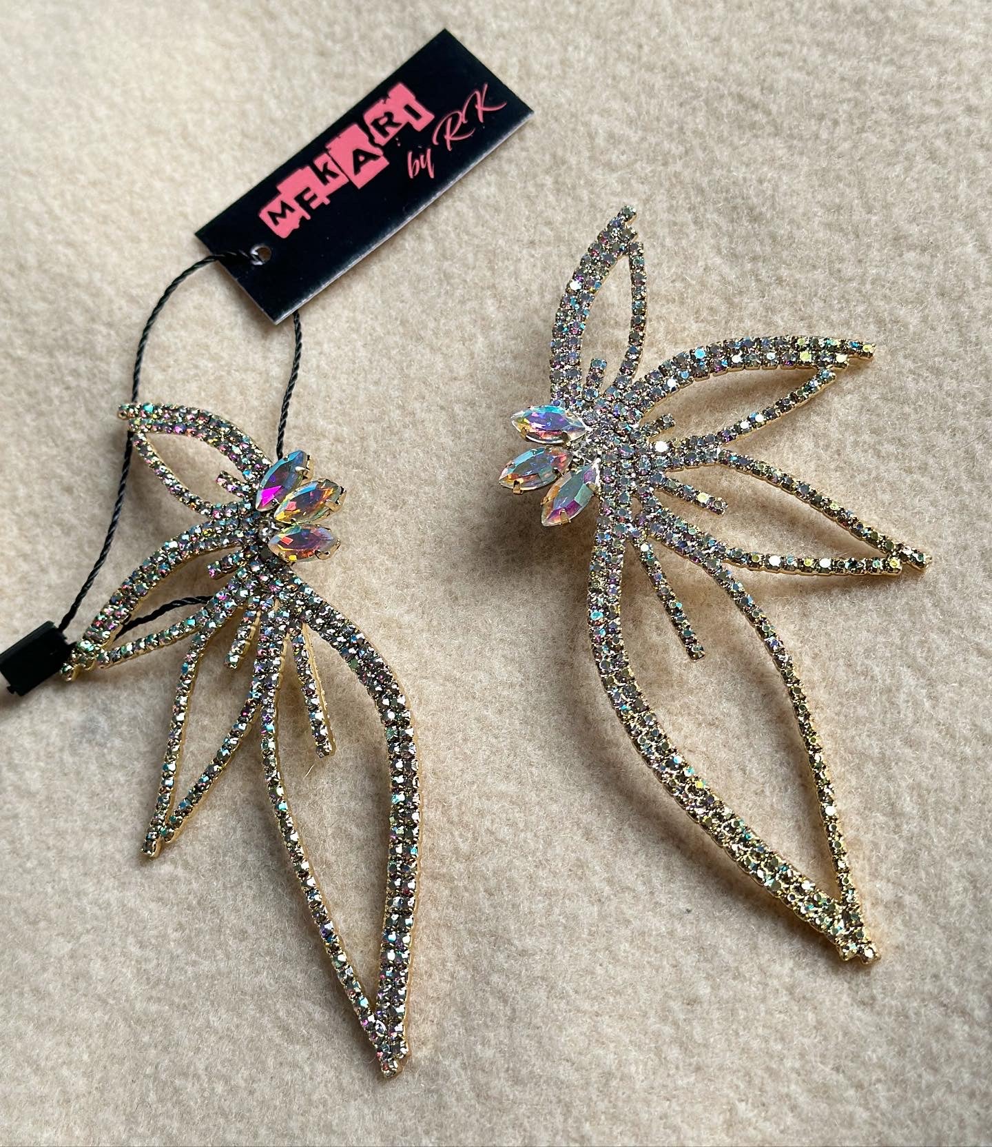 Rhinestone Flower Earrings