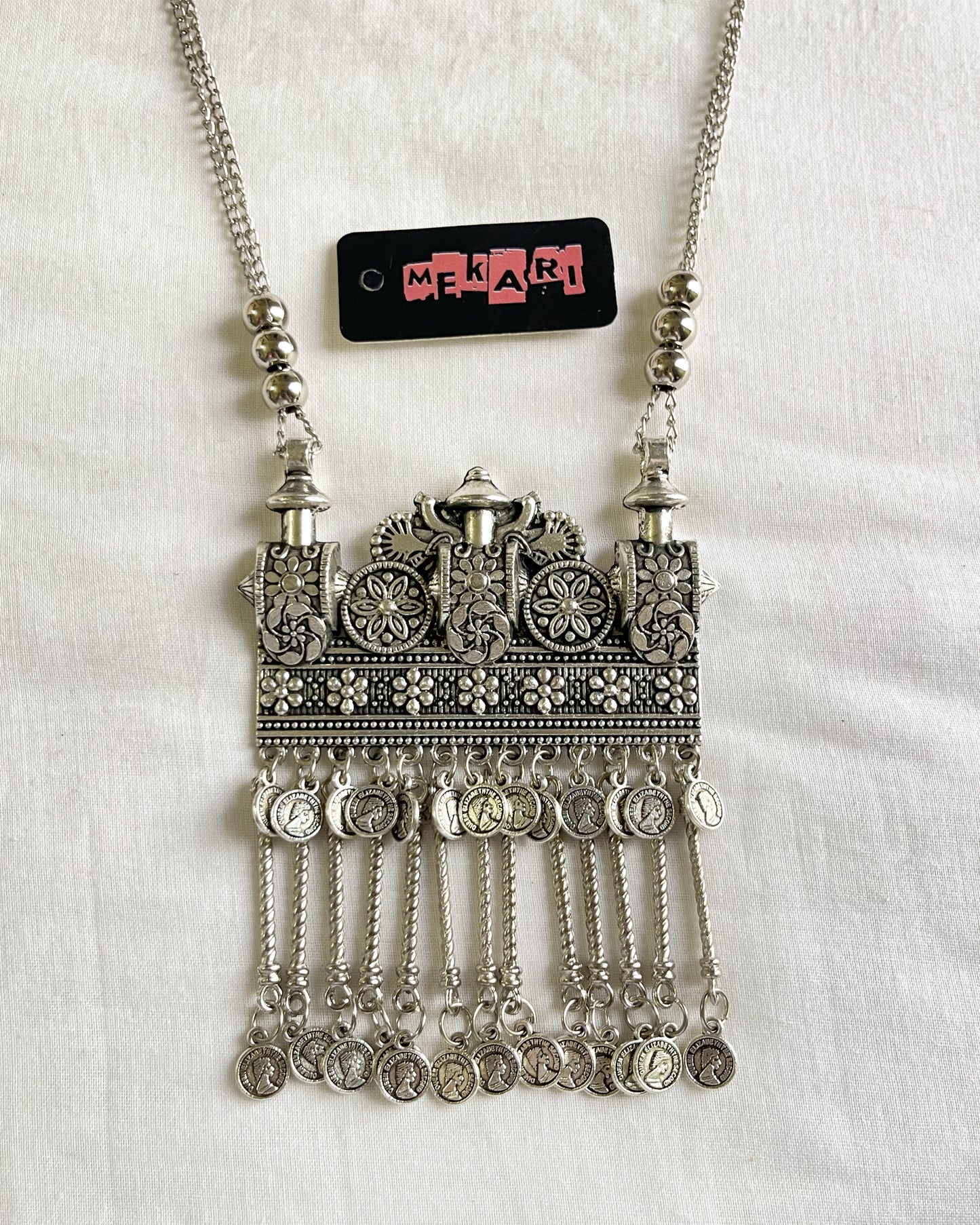 Silver Square Coin Necklace