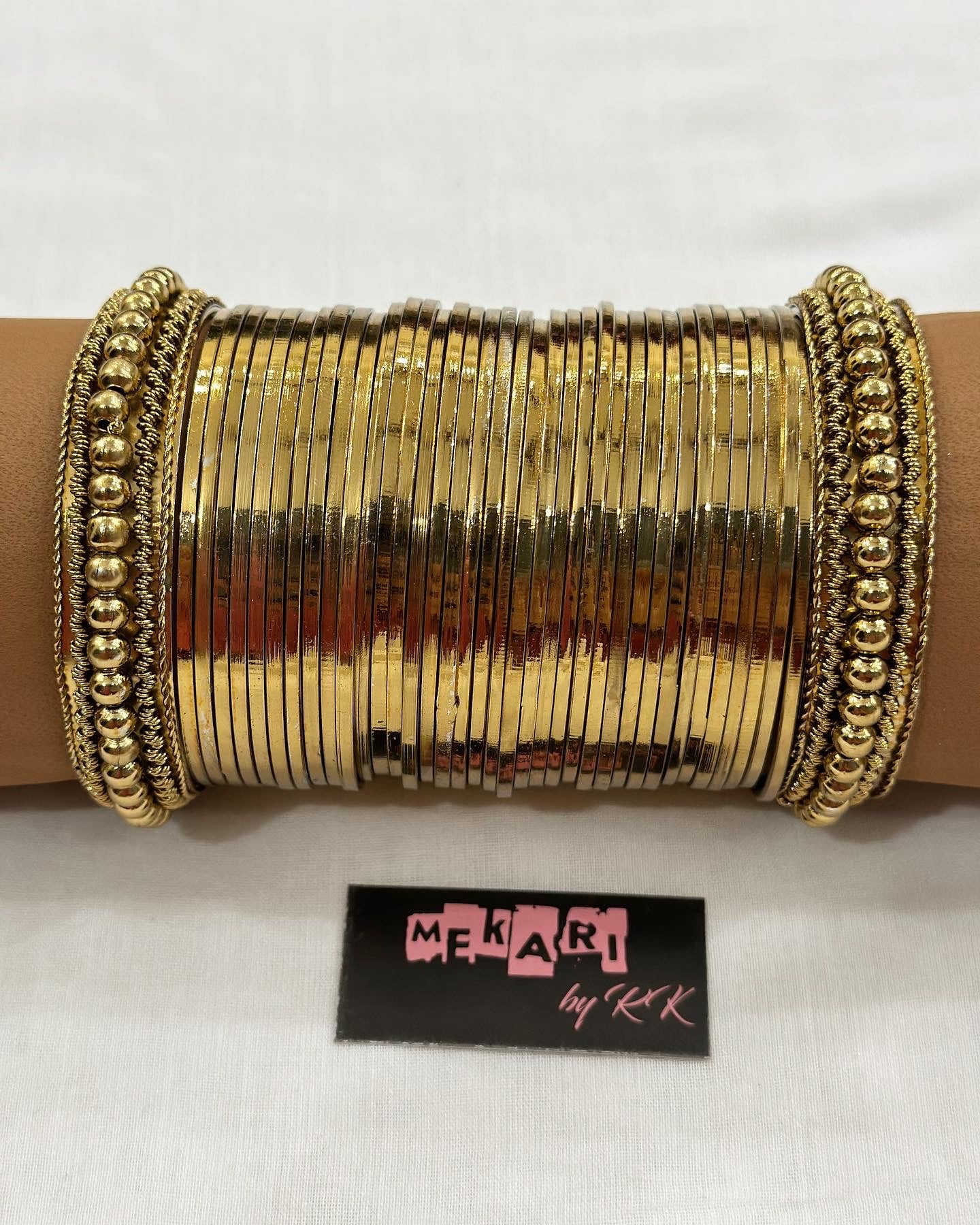 Metallic Golden Bangles Set
