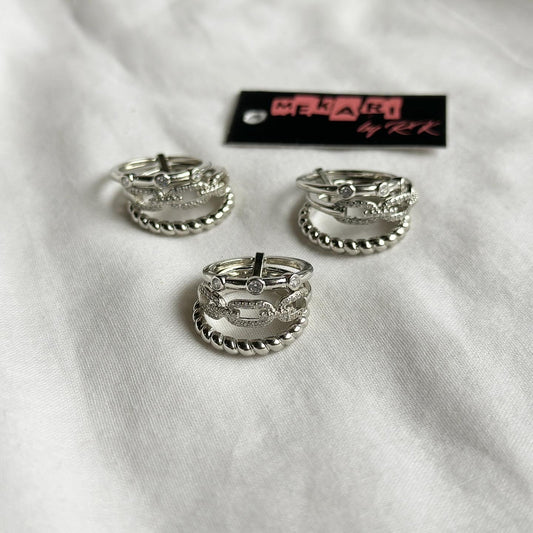 Linked Zircon Finger Band