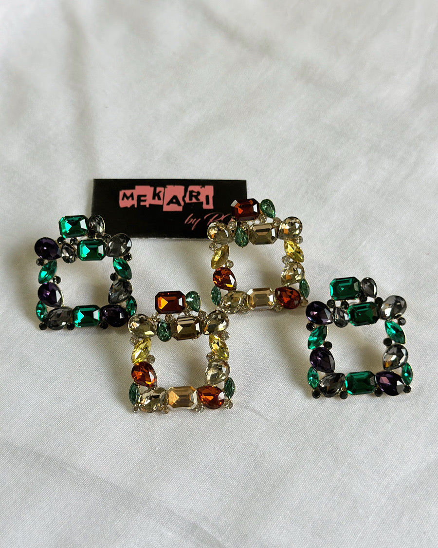 Square Rhinestone Earrings