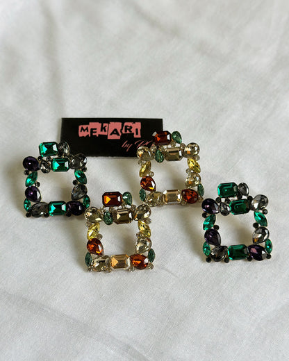 Square Rhinestone Earrings