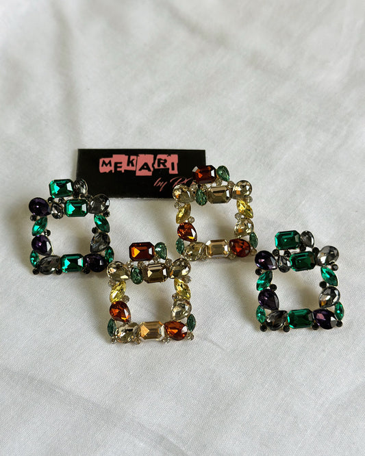 Square Rhinestone Earrings