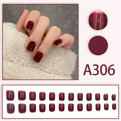 Cherry Red Fake Nails