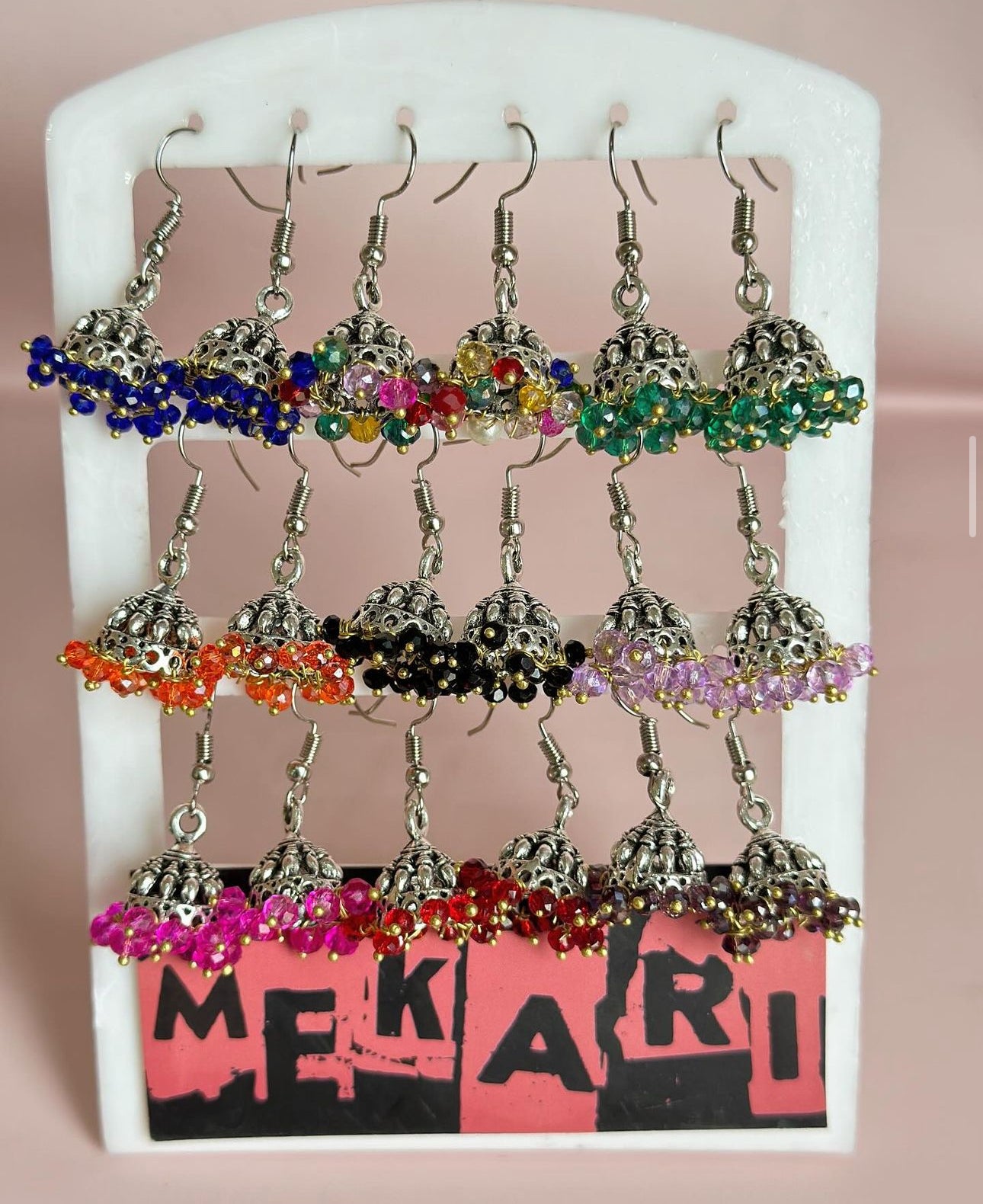 Pack of Three Oxidised Jhumki