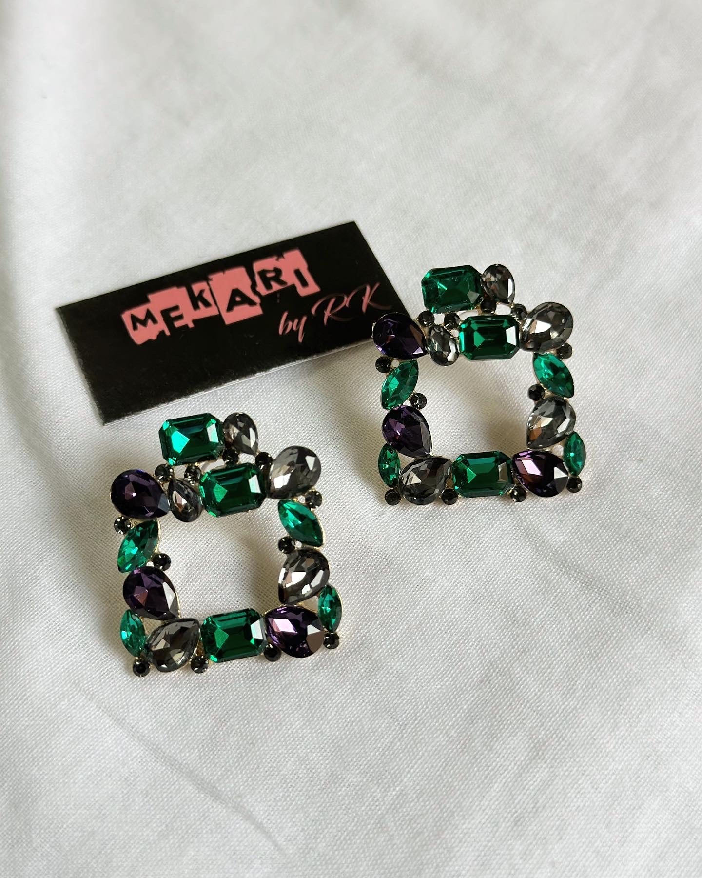 Square Rhinestone Earrings