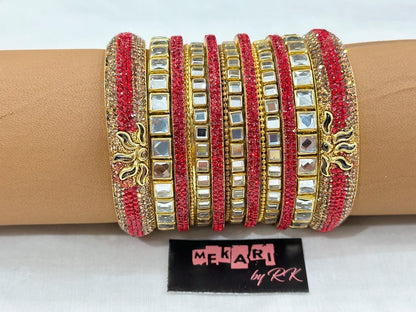 Laal Kundan Kangan Bangles
