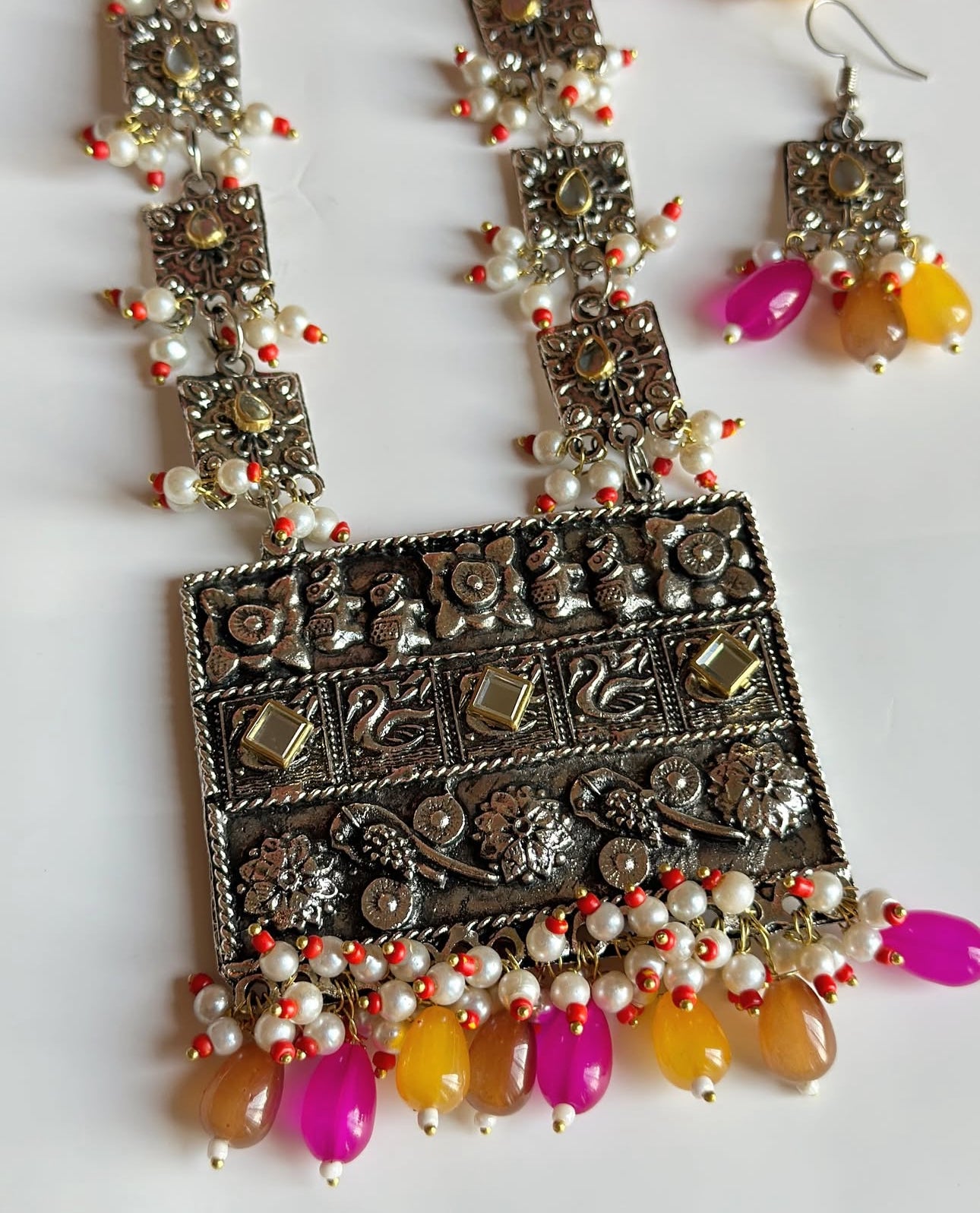 Intricate Block Mala Set