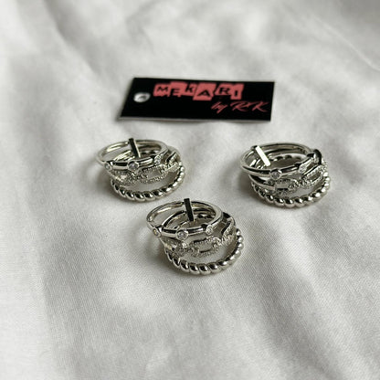 Linked Zircon Finger Band