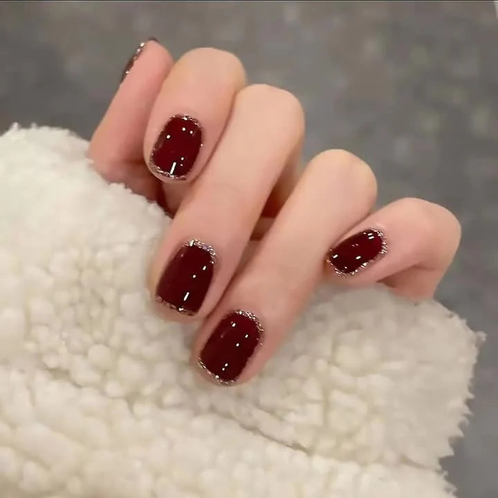 Cherry Red Fake Nails