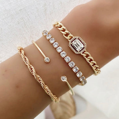 Golden Emerald Bangles Set