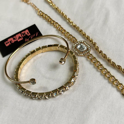 Golden Emerald Bangles Set