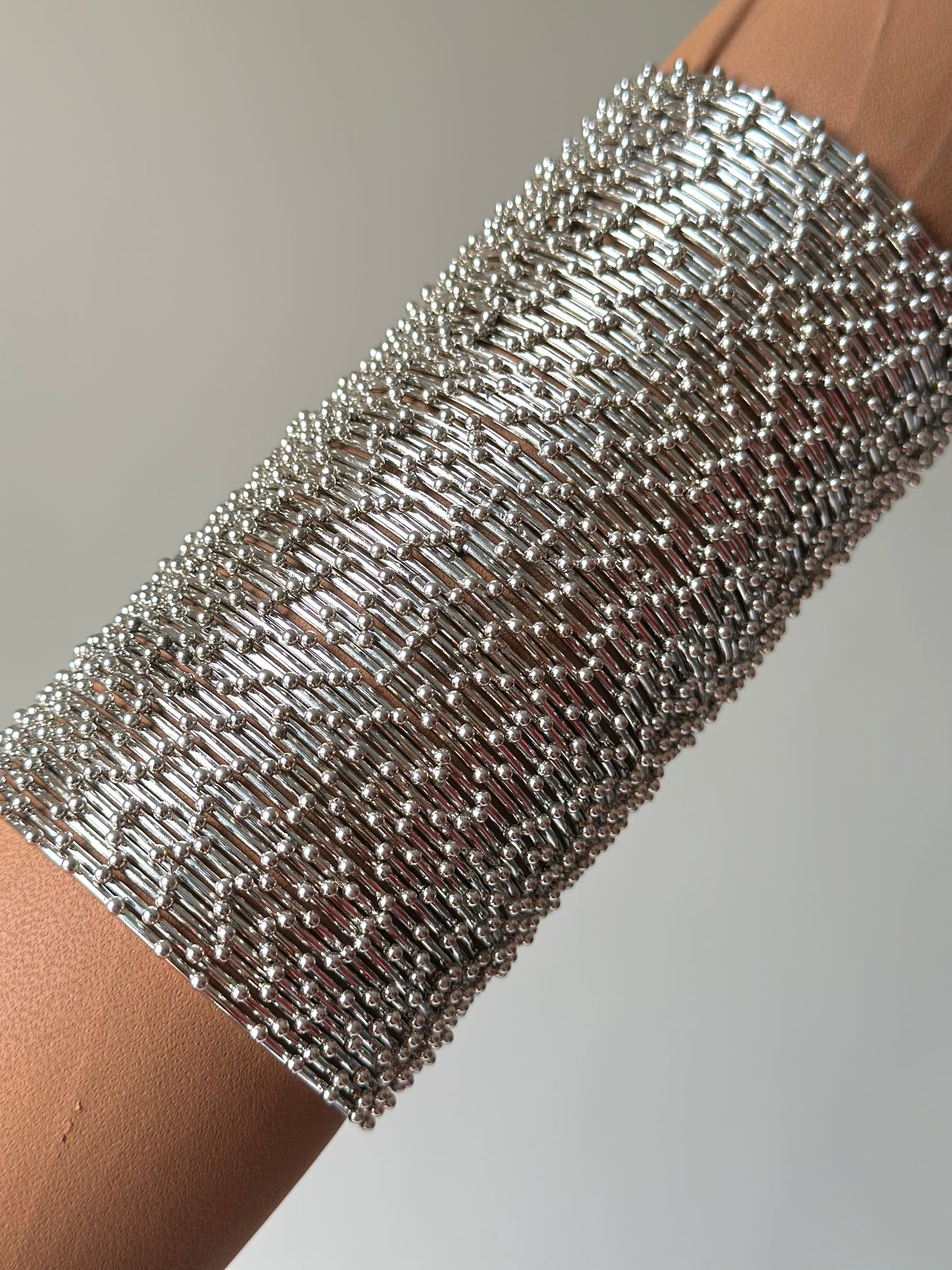 Silver Beaded Bangles