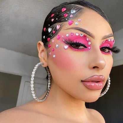 Pink Heart Stick on Rhinestone