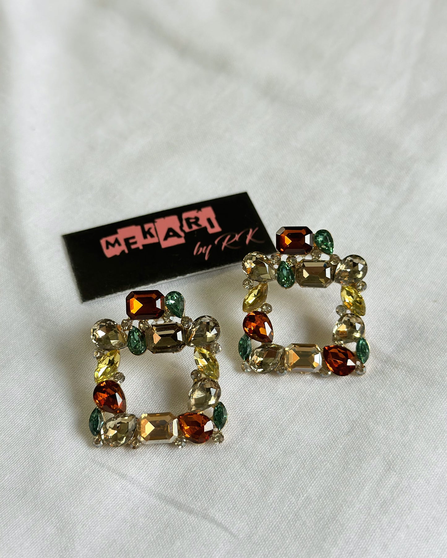 Square Rhinestone Earrings