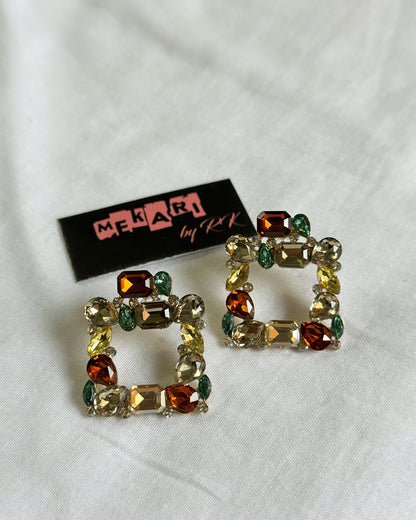 Square Rhinestone Earrings