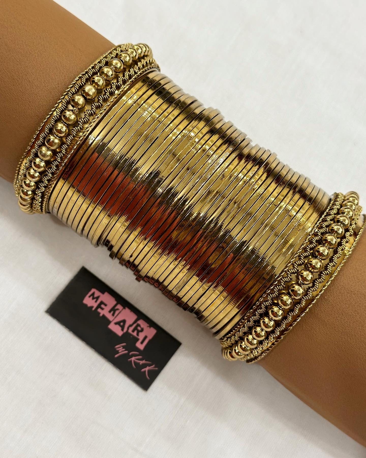 Metallic Golden Bangles Set