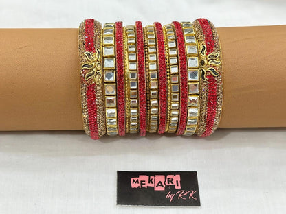 Laal Kundan Kangan Bangles