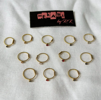 Twisted Single Stone Nosering