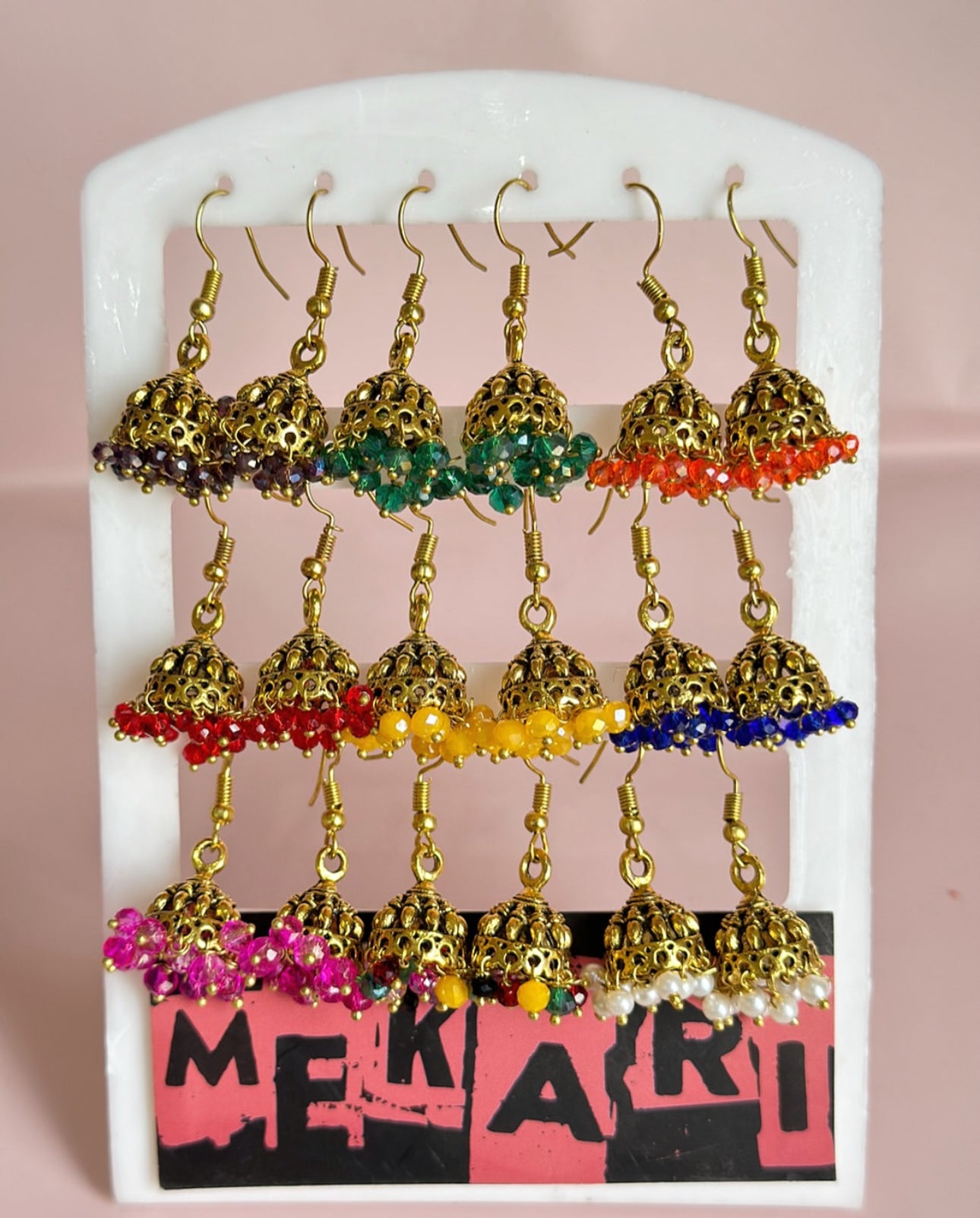 Pack of Three Oxidised Jhumki