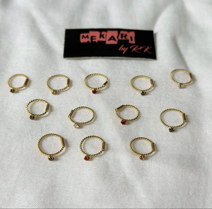 Twisted Single Stone Nosering