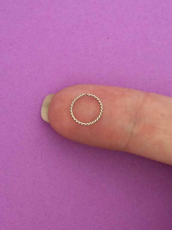 SILVER TWISTED NOSERING