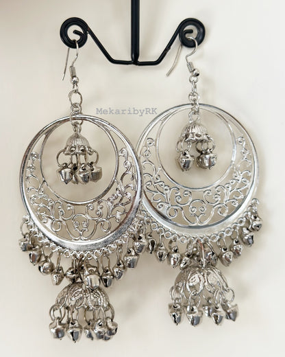 Silver Ghungroo Jhumka