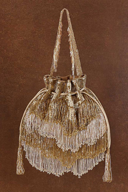 Golden Silver Potli Clutch