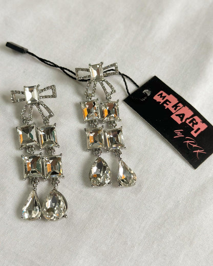 Bow Drop Crystal Earrings