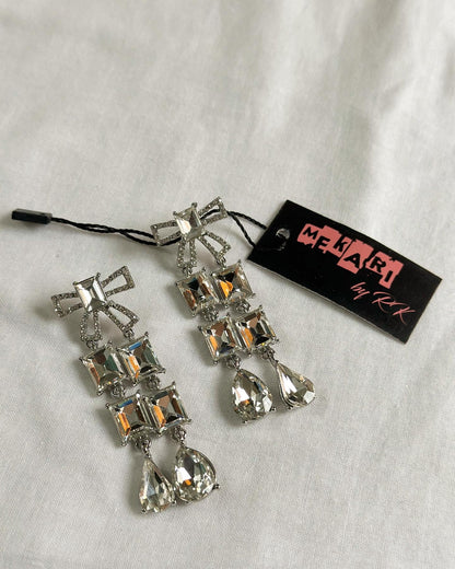 Bow Drop Crystal Earrings