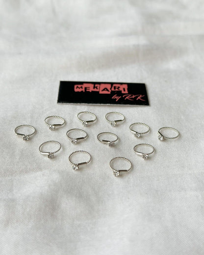 Single Stone Silver Nosering