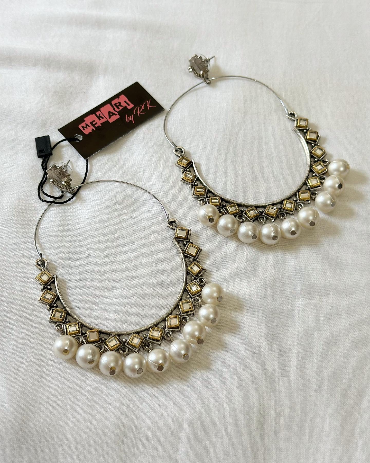 Peacock Pearl Kundan Baali