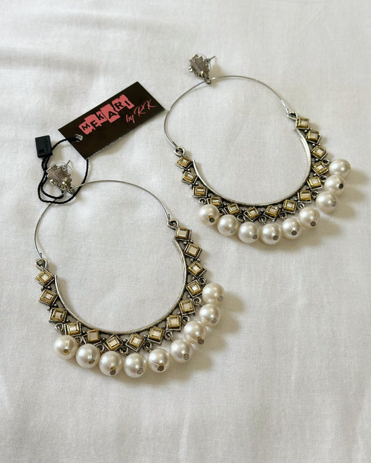 Peacock Pearl Kundan Baali