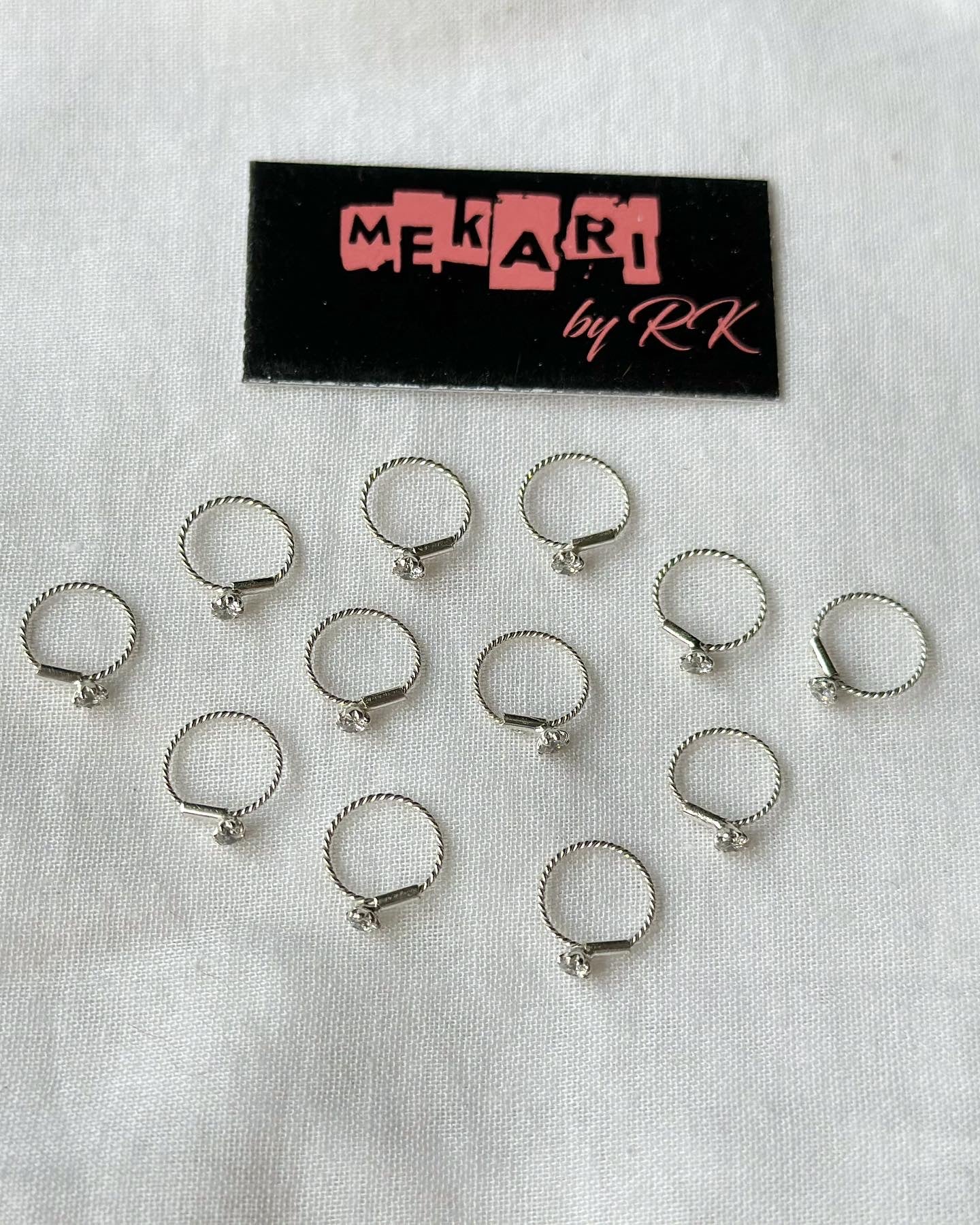 Single Stone Silver Nosering