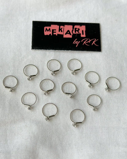 Single Stone Silver Nosering