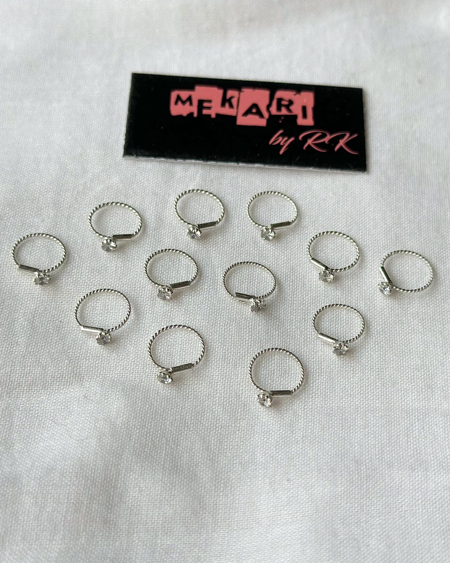 Single Stone Silver Nosering