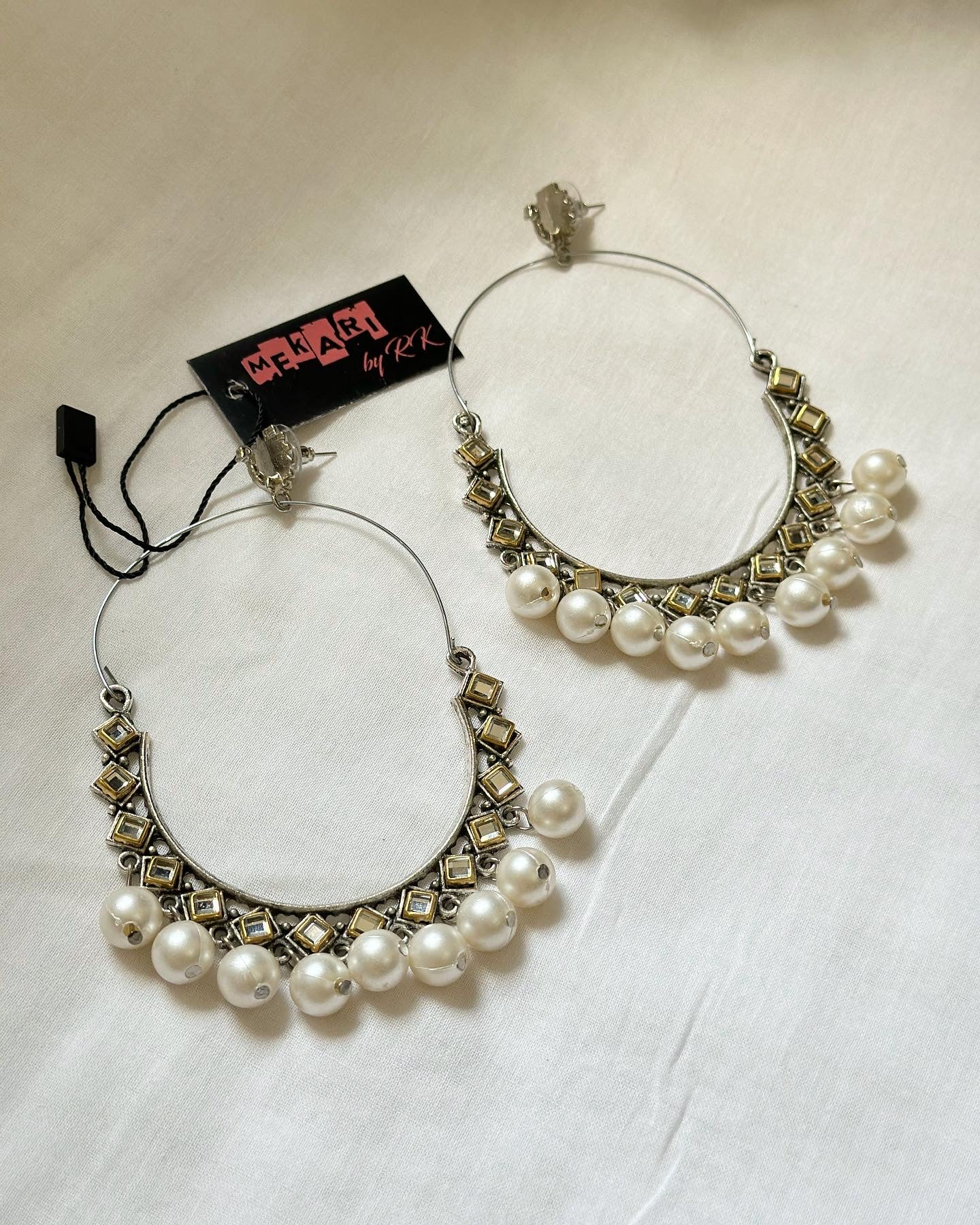 Peacock Pearl Kundan Baali