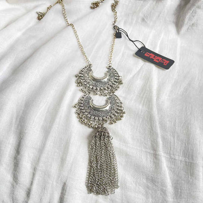 Oxidised Jhumki Necklace