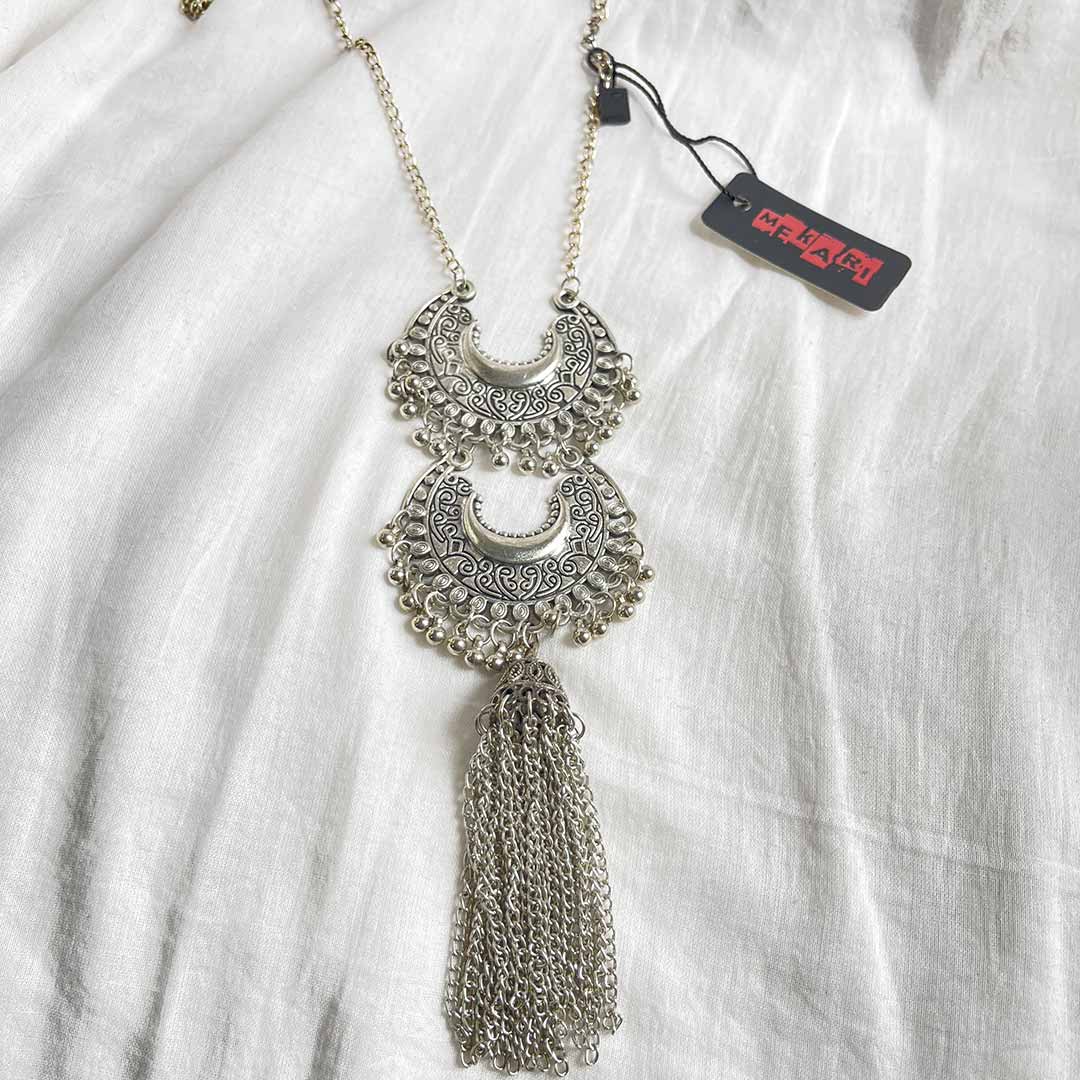 Oxidised Jhumki Necklace